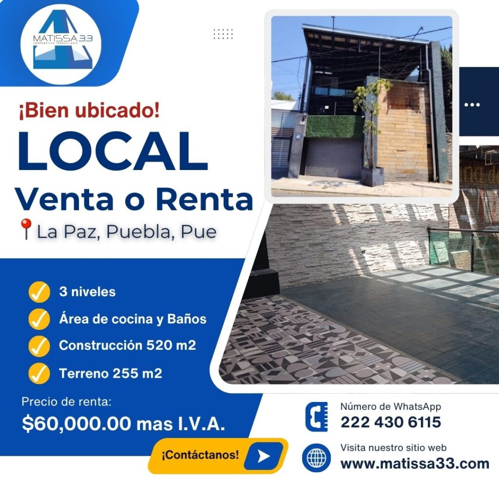 local en colonia la paz en venta o renta