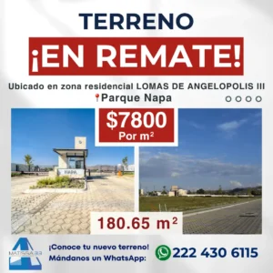 Terreno en Venta en Parque Napa – Lomas de Angelópolis - Puebla