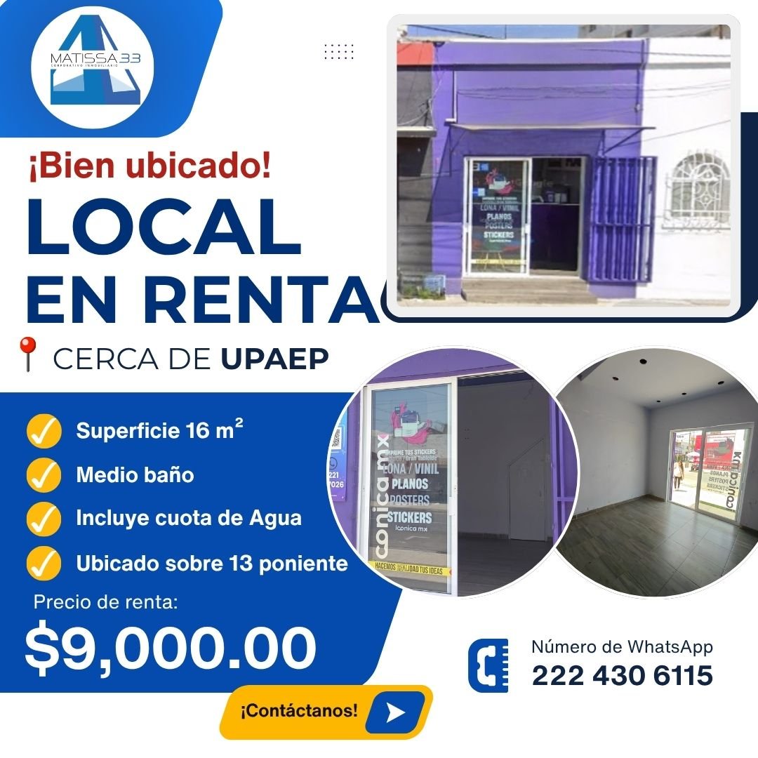 Local en Renta en Barrio de Santiago Cerca de UPAEP - Puebla