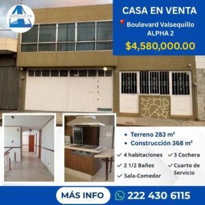 casa en venta en Boulevard Valsequillo - ALPHA 2, Puebla.