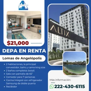 DEPARTAMENTO EN renta en lomas de angelopolis