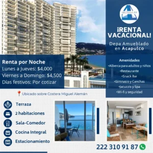 Departamento en Renta en Acapulco - Por noche